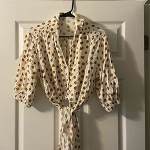 Zara Button up tie top